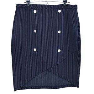 NWT Cato Navy and White Pin Striped Pencil Skirt Size 16